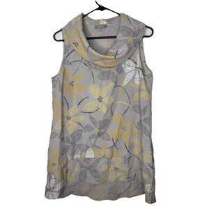 Habitat Women Sleeveless Boho Loose Textured Cowl Neck Top Shirt Tiered Habitat